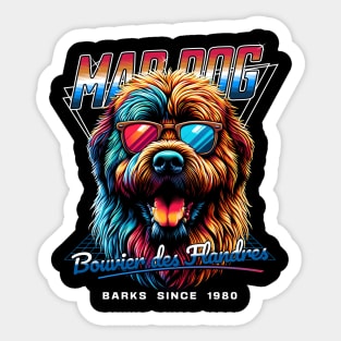 Mad Dog Bouvier des Flandres Dog Sticker